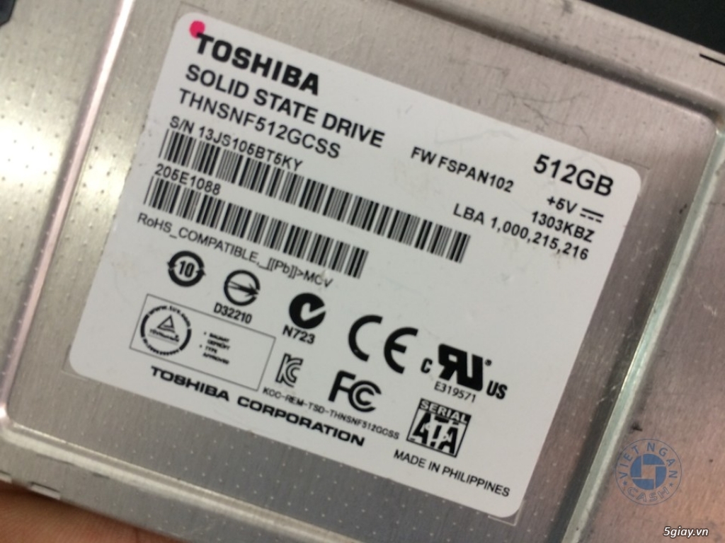 SSD Toshiba Q Series 512Gb, Sức khoẻ tốt 100%, hàng tháo máy Nhật