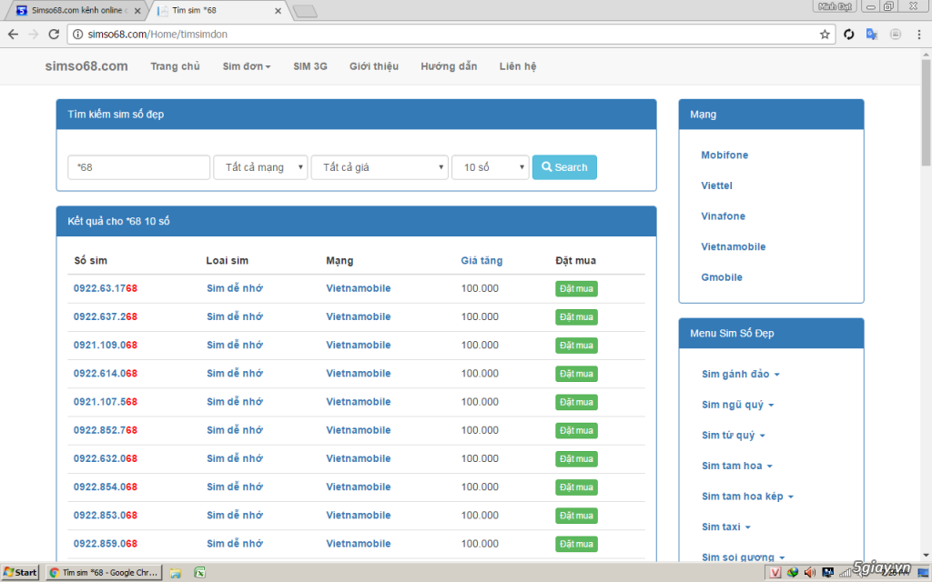 Simso68.com kênh online check sim số đẹp hoàn toàn miễn phí.