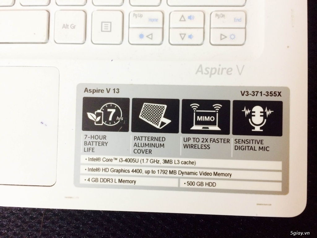 Bán lại Laptop Acer màu Trắng 13 Inch core i3 cực bền hiệu suất cao - 2