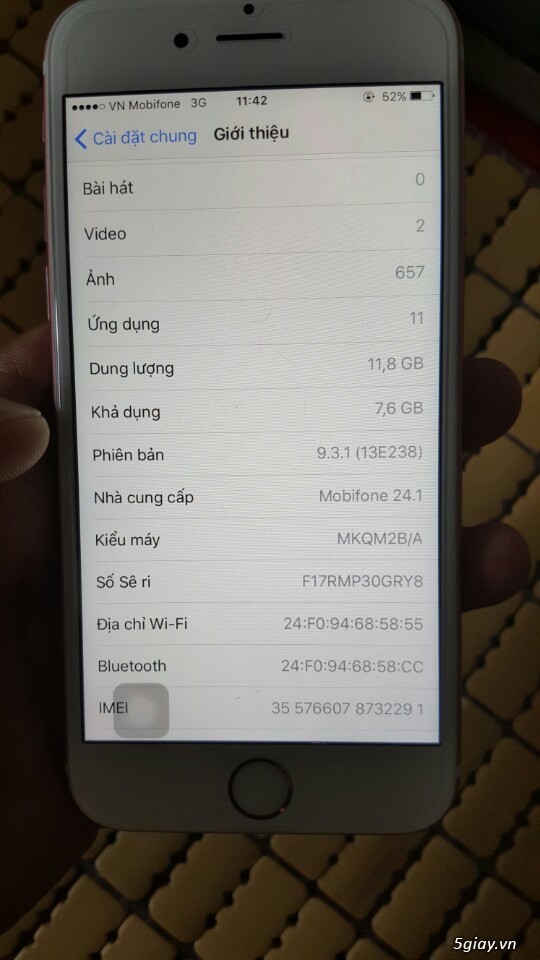 Iphone 6s rose gold 16g mới 99% fullbox. Giá tốt