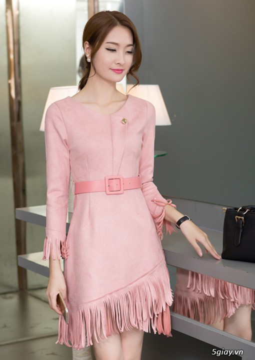 Hàng nhập đầm tua rua chân váy kèm phụ kiện D0250 - 3