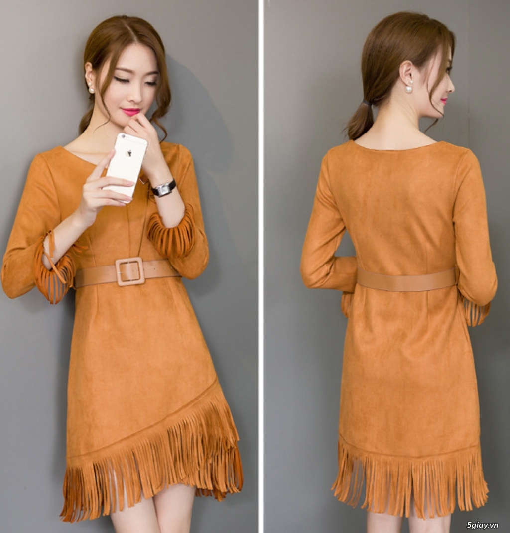 Hàng nhập đầm tua rua chân váy kèm phụ kiện D0250 - 1