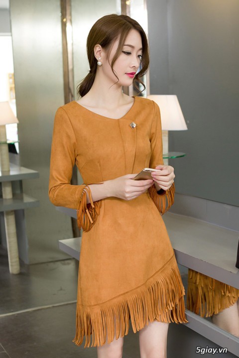 Hàng nhập đầm tua rua chân váy kèm phụ kiện D0250 - 4