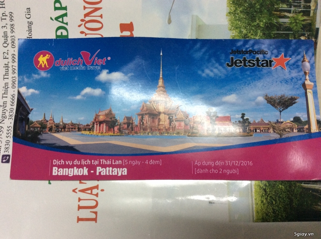 Cần bán voucher du lịch thái lan Bangkok- Pattaya 5 ngày 4 đêm giá siêu rẻ!!!! - 1