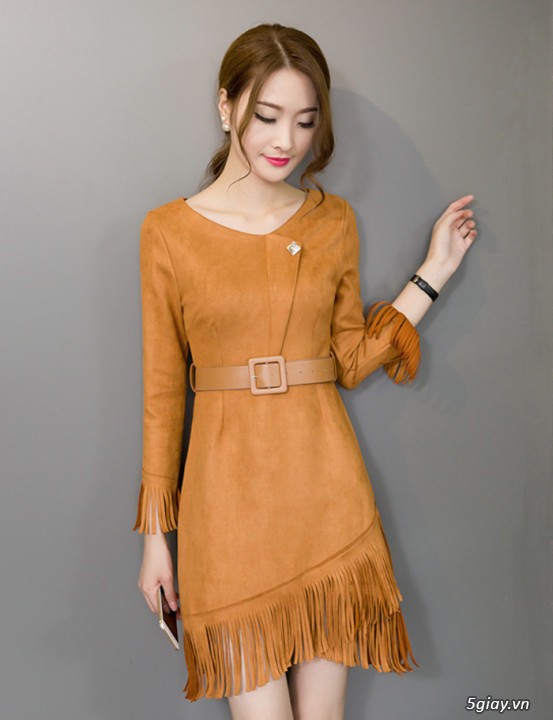 Hàng nhập đầm tua rua chân váy kèm phụ kiện D0250 - 2