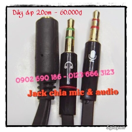 Jack chuyển 2.5, 3.5, 6.3 và dây cáp nối dài cho tai nghe, loa - 30