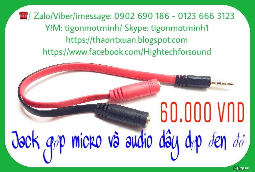 Jack chuyển 2.5, 3.5, 6.3 và dây cáp nối dài cho tai nghe, loa - 12