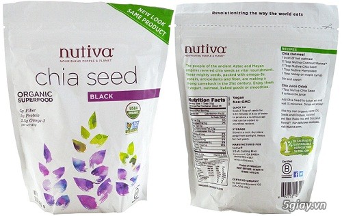 Bán hạt Chia Nutiva Organic Chia Seed Của Mỹ (907gr)