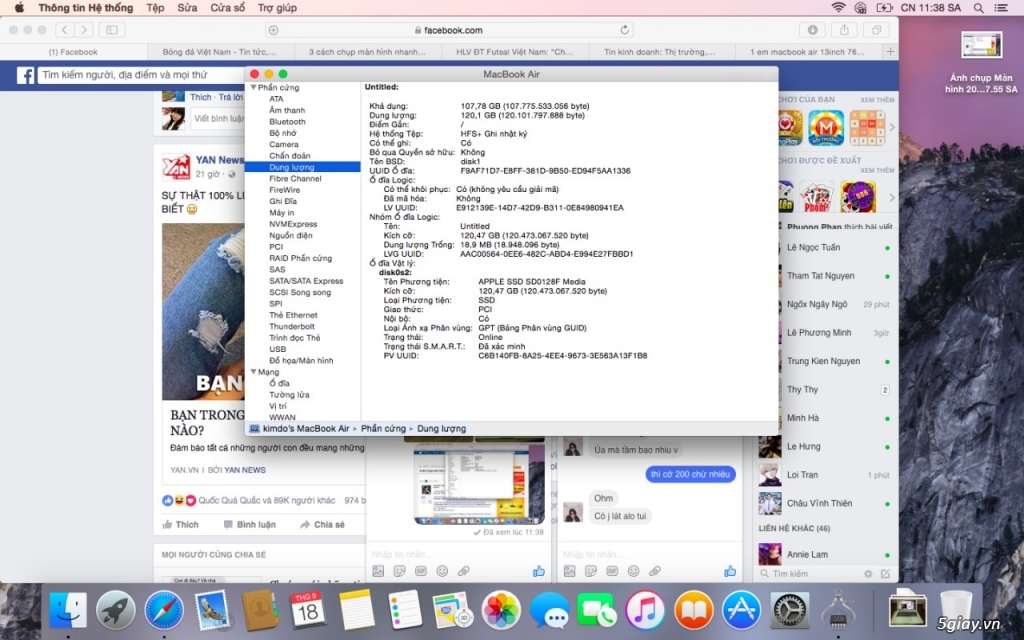 Macbook air 2013 13inch, i7, ram8gb, ngoại hình 99%, giá rẻ