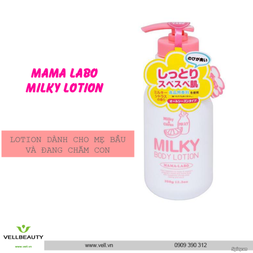 Mama-Labo Milky Body Lotion - Lotion dưỡng da chuyên dụng dành cho các mẹ bầu - 5
