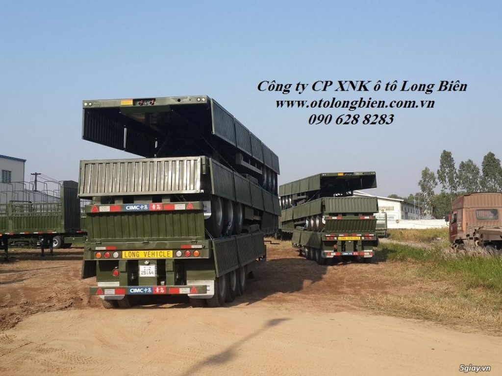 Mooc 2,3 trục sàn,lửng mooc ben CIMC,Doosung tải trọng cao - 2