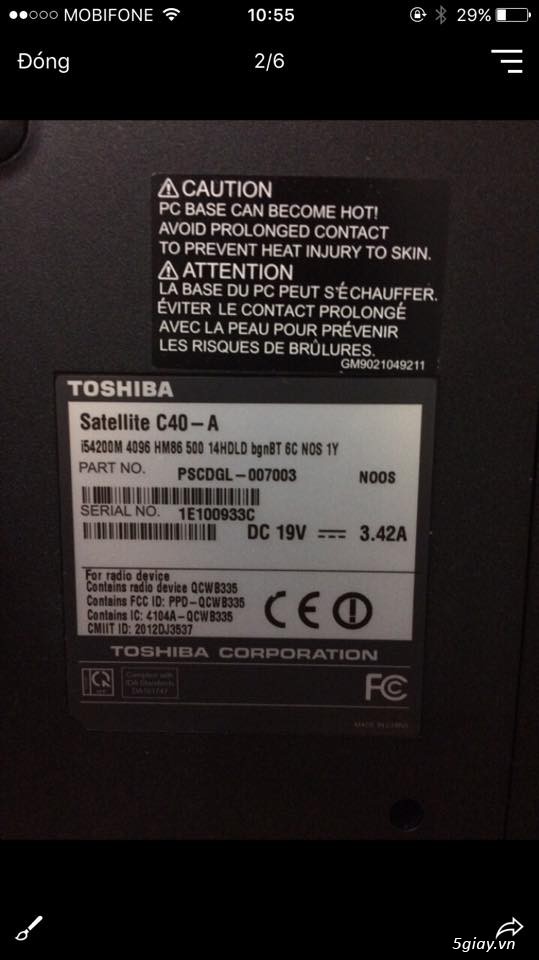 Laptop Toshiba core I5, 500GB,4GRam like new - 1