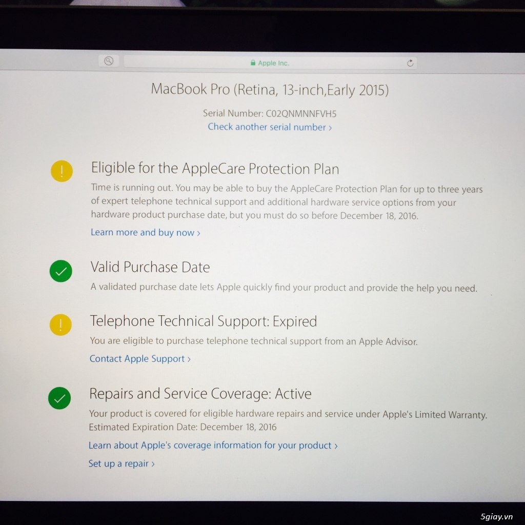 Cần Bán Macbook Pro Retina 13inch 2015, Còn Bảo Hành (Hình Thật) - 6
