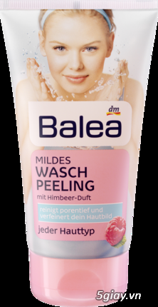 sữa rửa mặt và tẩy tế bào chết Balea của Đức