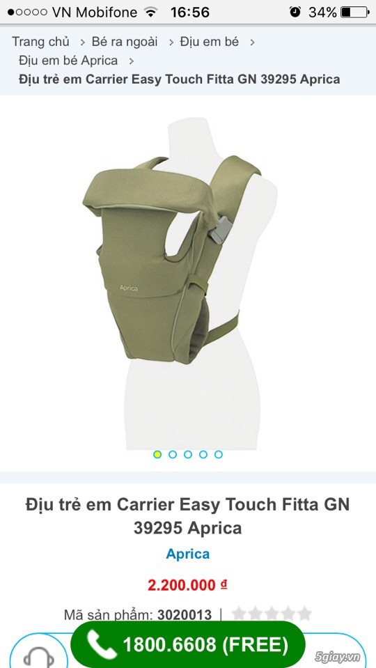 Địu trẻ em hàng Aprica chất lượng, giá chỉ 1/2 hàng  tiệm - 5