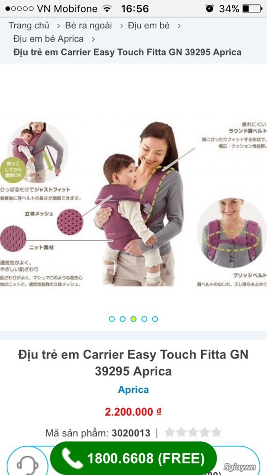 Địu trẻ em hàng Aprica chất lượng, giá chỉ 1/2 hàng  tiệm