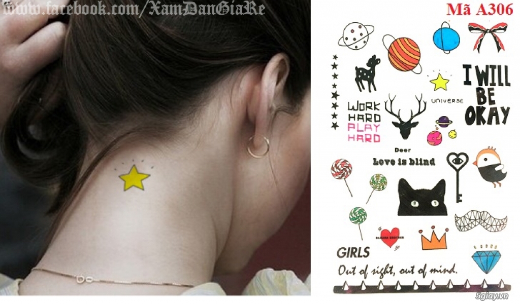 Hình xăm dán nghệ thuật - Tattoo sticker - Giá rẻ nhất!!! - 37