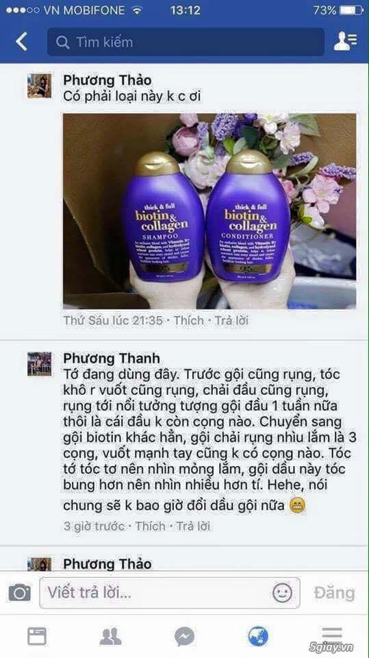 Cap dau goi Biotin hit hot ve hang