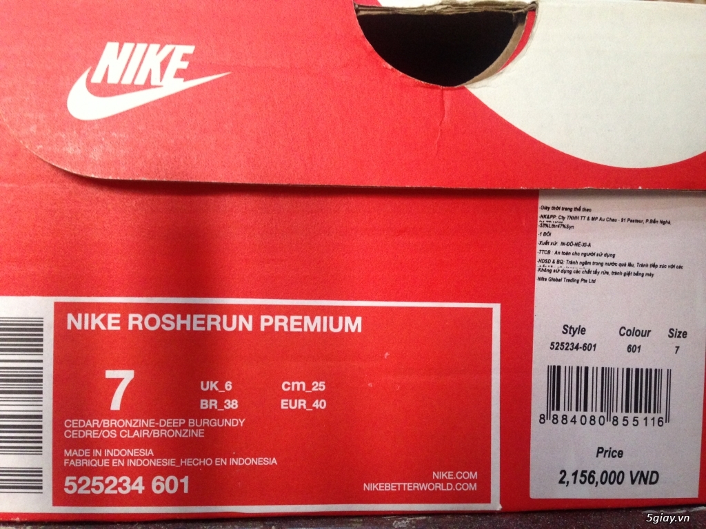 Nike Rosherun Premium size 40 và Rosherun Flyknit size 39