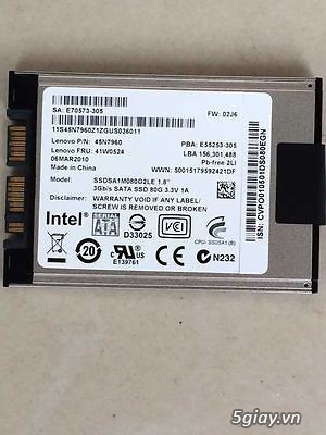 Bán vài ổ SSD Intel SSDSA1M160G2LE 160GB 1.8 3Gb/s tháo máy Good - 2
