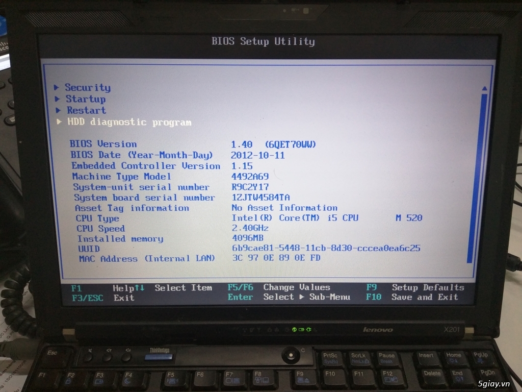 Thinkpad X201 Core I5 Ram 4GB HDD 250GB - 2