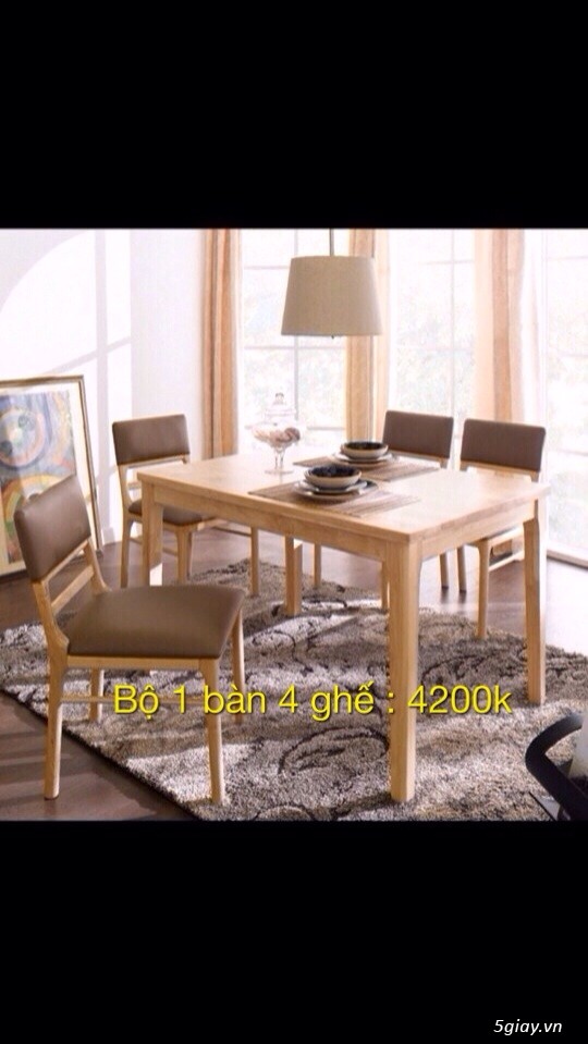 Công ty thanh lý Bàn ghế gỗ cao su tự nhiên (dành cho quán ăn, nhà hàng, quán cafe..) - 5