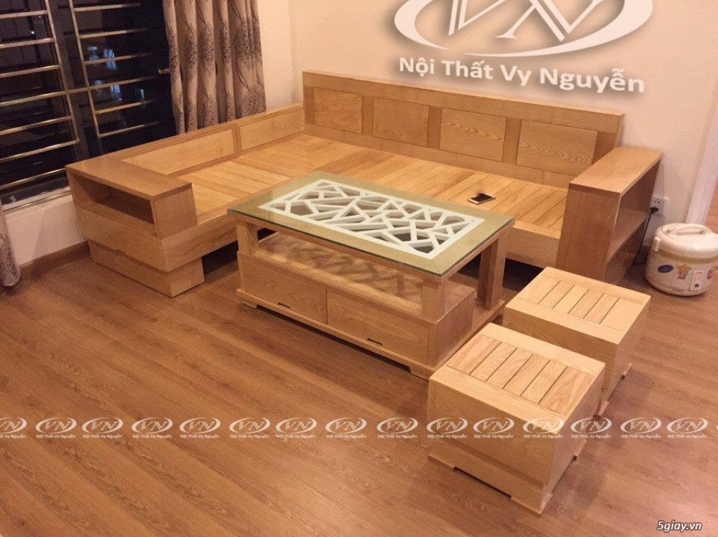 bàn ghế gỗ sồi thiết kế tại xưởng - 1