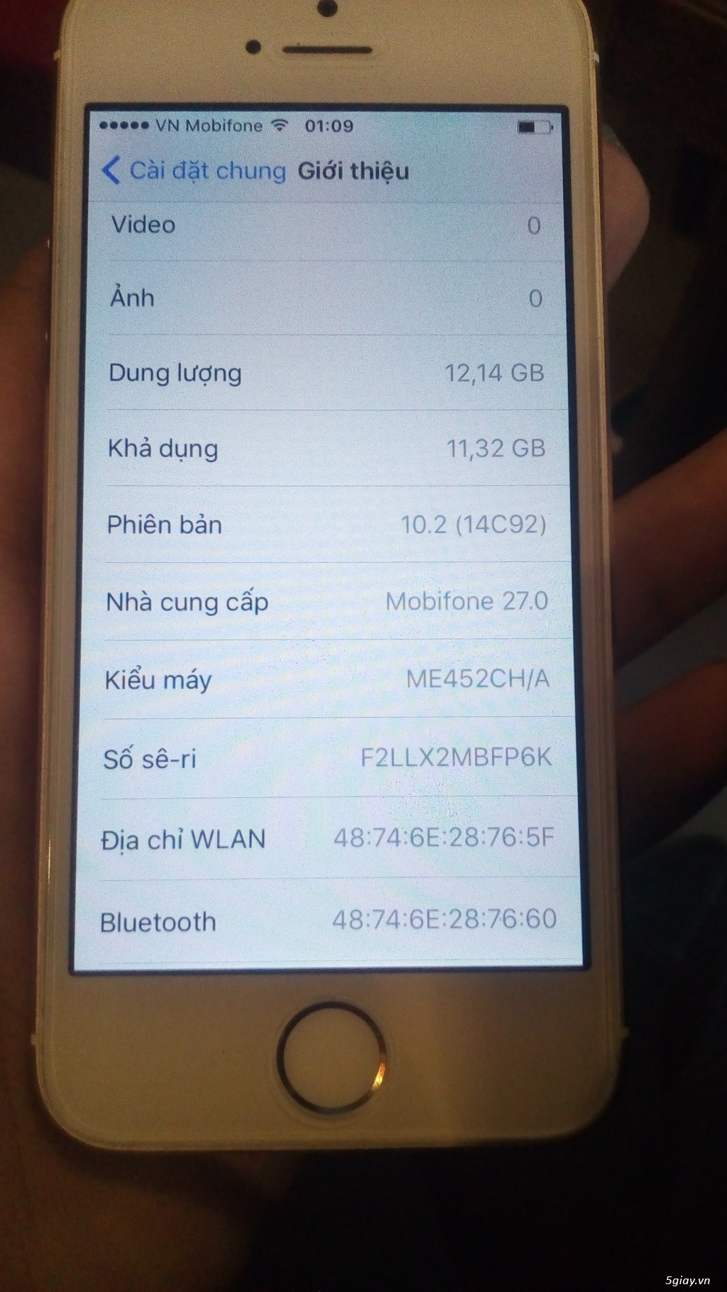 Iphone 5s 16gb qte full chức năng