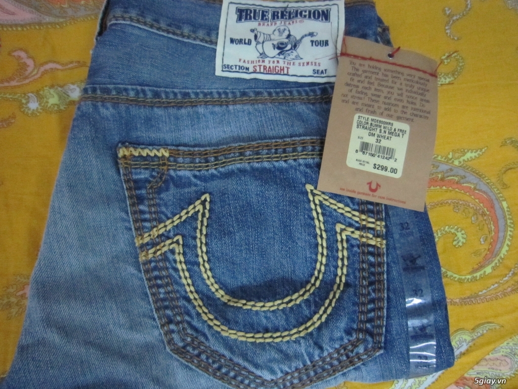 hàng hiệu ship từ mỹ:quần jean-kính true regilion (ông địa) nguyên tag - 3