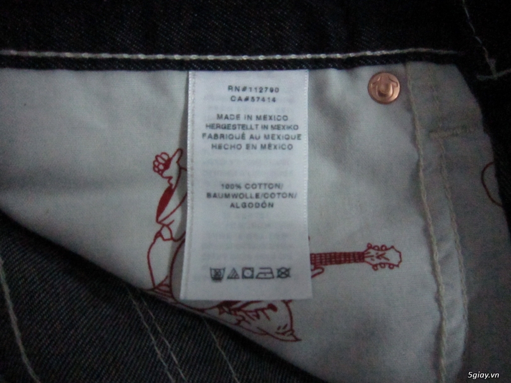 hàng hiệu ship từ mỹ:quần jean-kính true regilion (ông địa) nguyên tag - 6