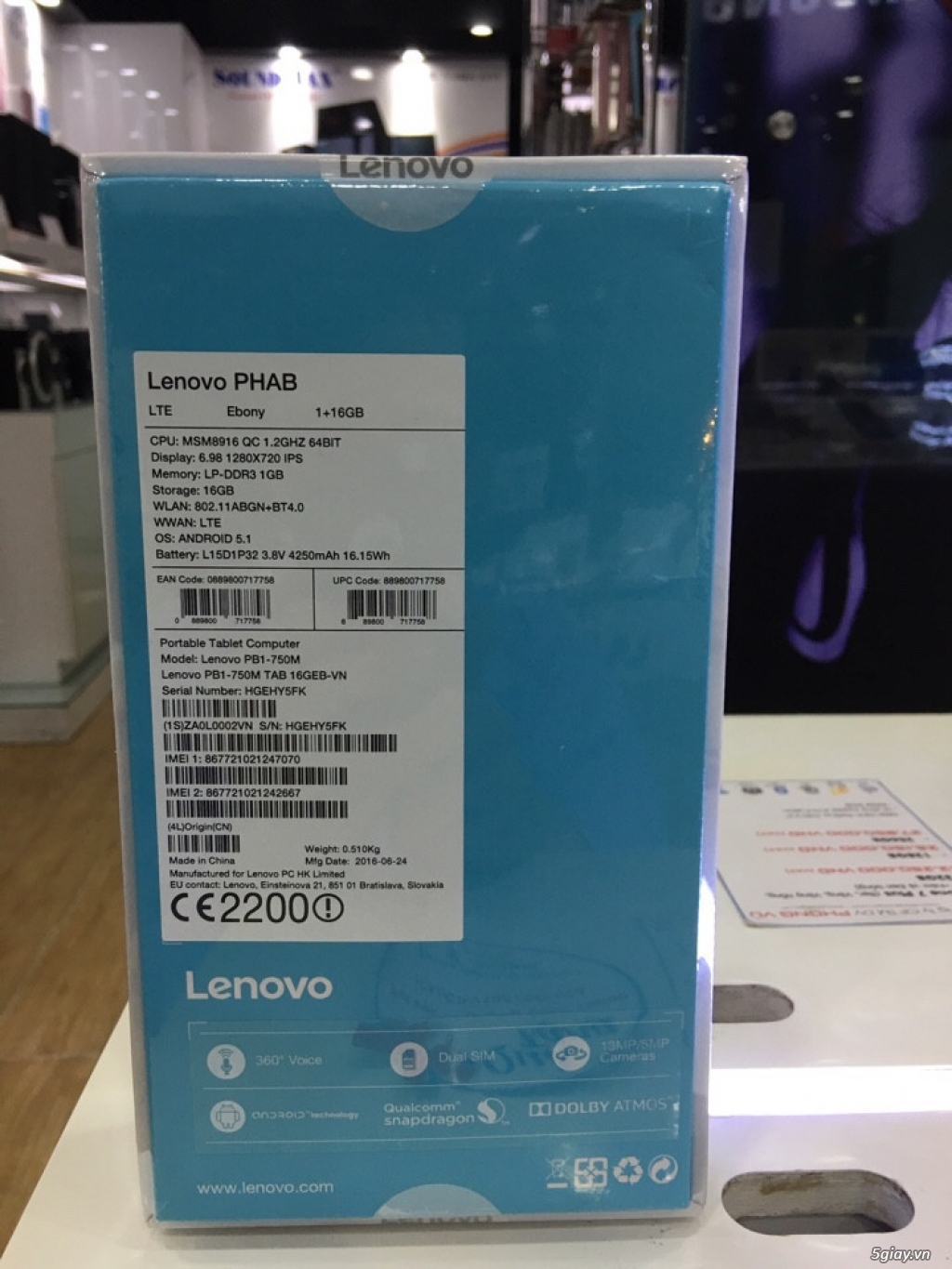 Máy tính bảng Lenovo Phablet PHAB PB1-750M