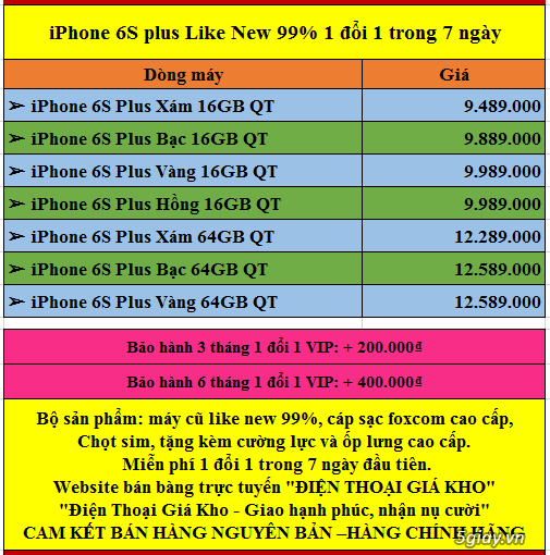 iphone 6s, 6s plus, 7, 7plus likenew 99% dienthoaigiakho.vn - 2