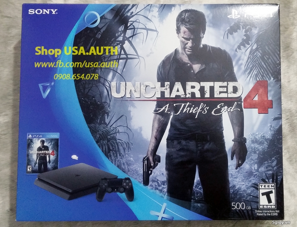 [Xách tay US - mới 100%] PlayStation 4 Slim 500GB - Uncharted 4 Bundle - 16