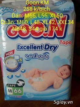Bỉm Goon Slim Thái 258k/ bịch quá rẻ cho sự lựa chọn của các Mẹ