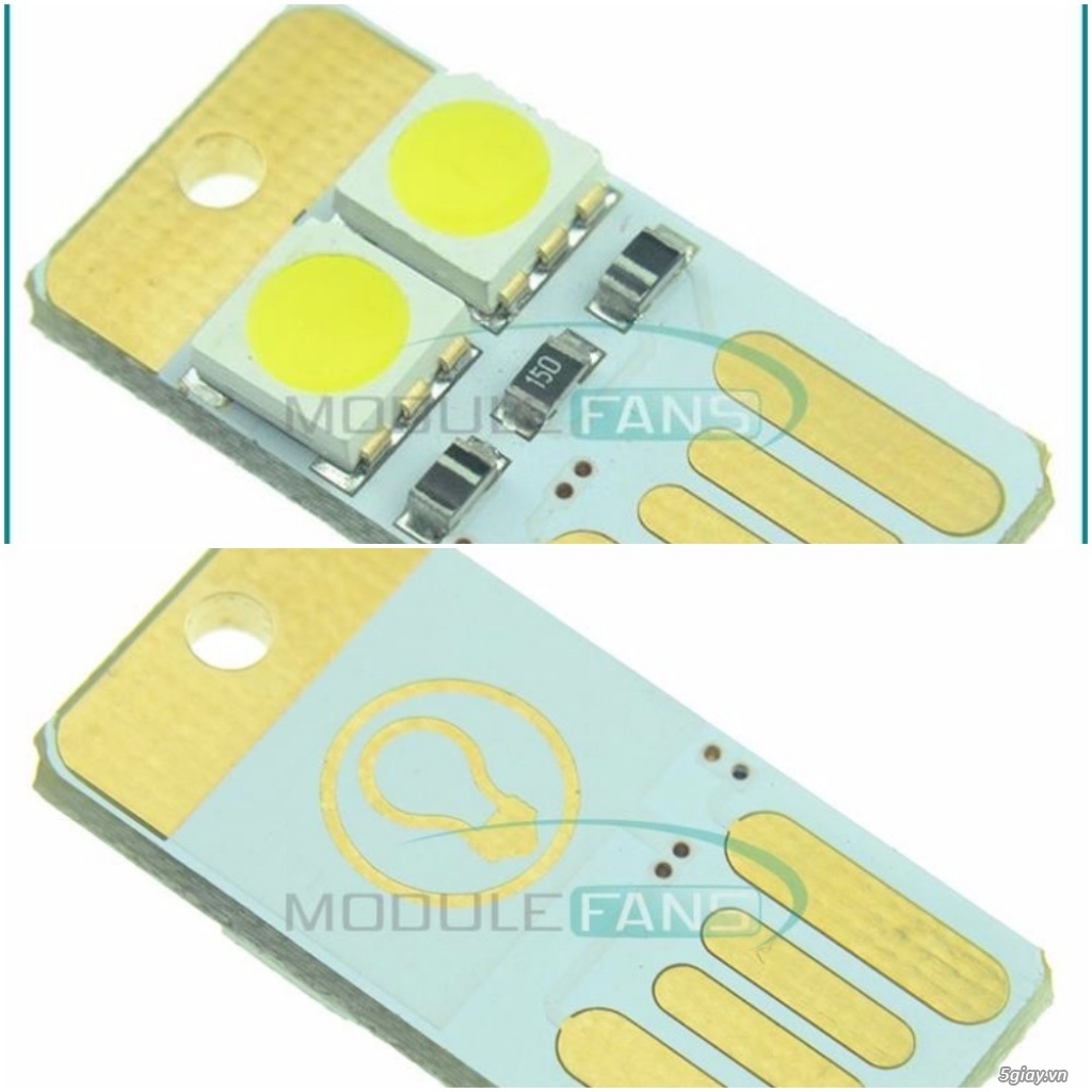 Đèn led siêu sáng + quạt sử dụng cổng USB từ adapter hoặc sạc dự phòng - 3