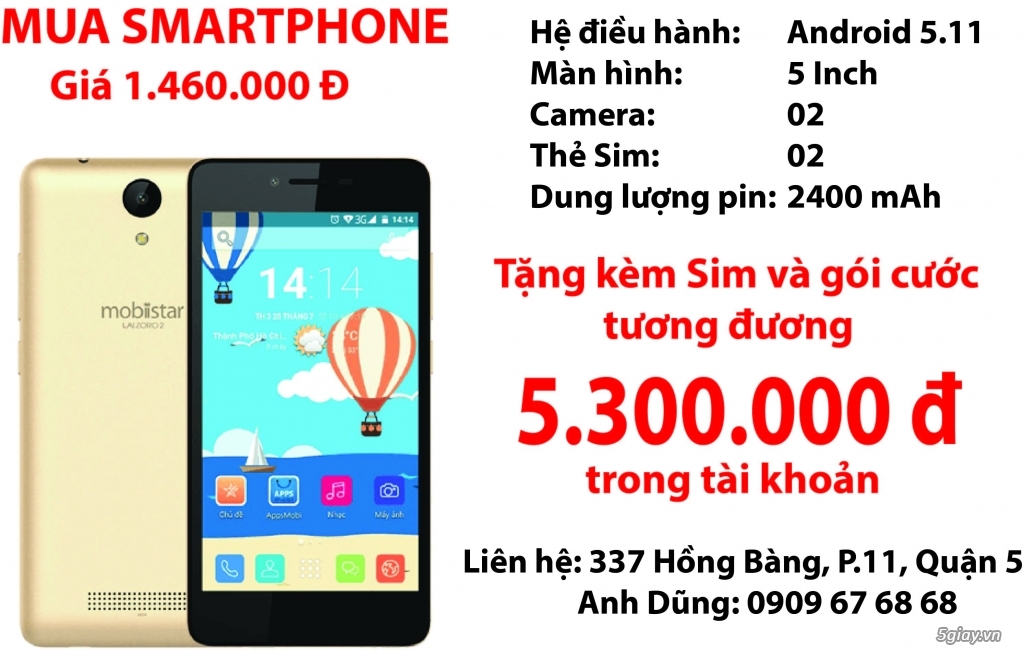 BÁN ĐIỆN THOẠI SMARTPHONE TẶNG SIM TÀI KHOẢN TƯƠNG ĐƯƠNG 5.000.000 Đ