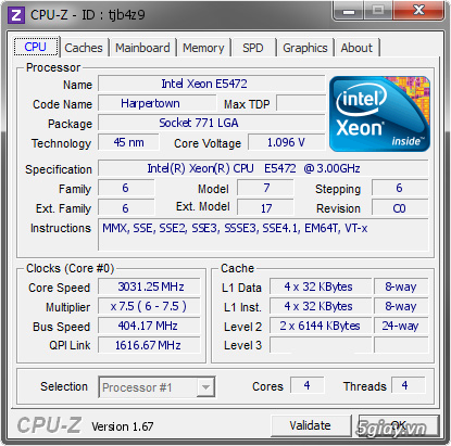 CPU xeon sk771 đã mod sk775 gắng vào xài liền :)) - 1
