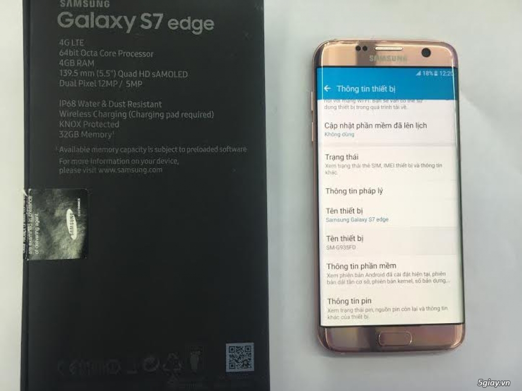 Samsung Galaxy S7 Edge, cty, màu Hồng, Fullbox new 98% - 4