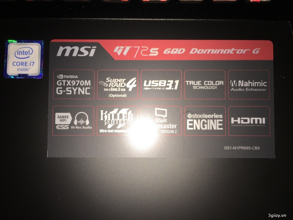 [Mới 100%] MSI Laptop Cao Cấp GT72S 17 INCH i7 6820HK NVIDA 970M 128 G - 9