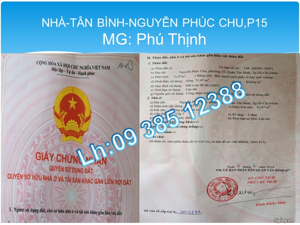 Nhà cấp 4 Nguyễn Phúc Chu, phường 15, quận Tân Bình, giá 2.6 tỉ