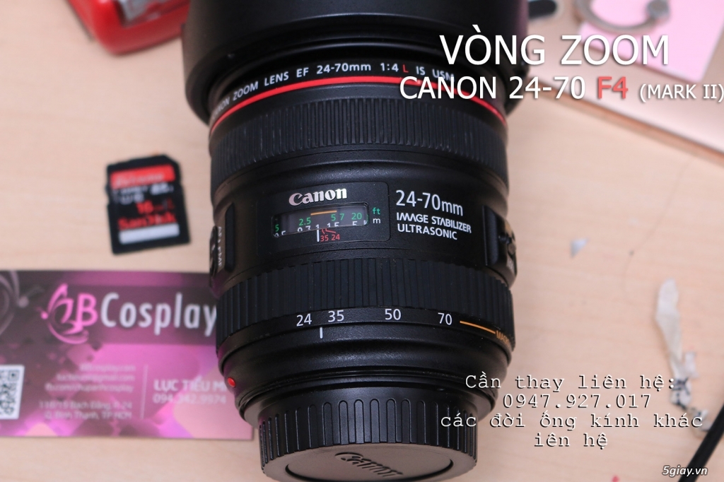 Thay vòng Zoom Canon 24-70 F4 và F2.8 - 4