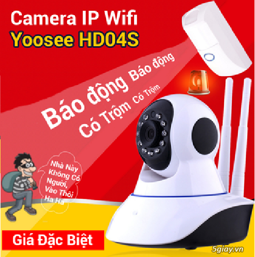 Camera yoosee ip không dây xoay HD thu âm giá 500k - 5