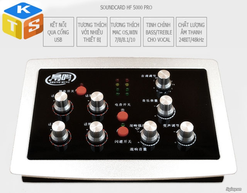 Sound card thu âm HF5000 Pro tích hợp auto tune chính hãng