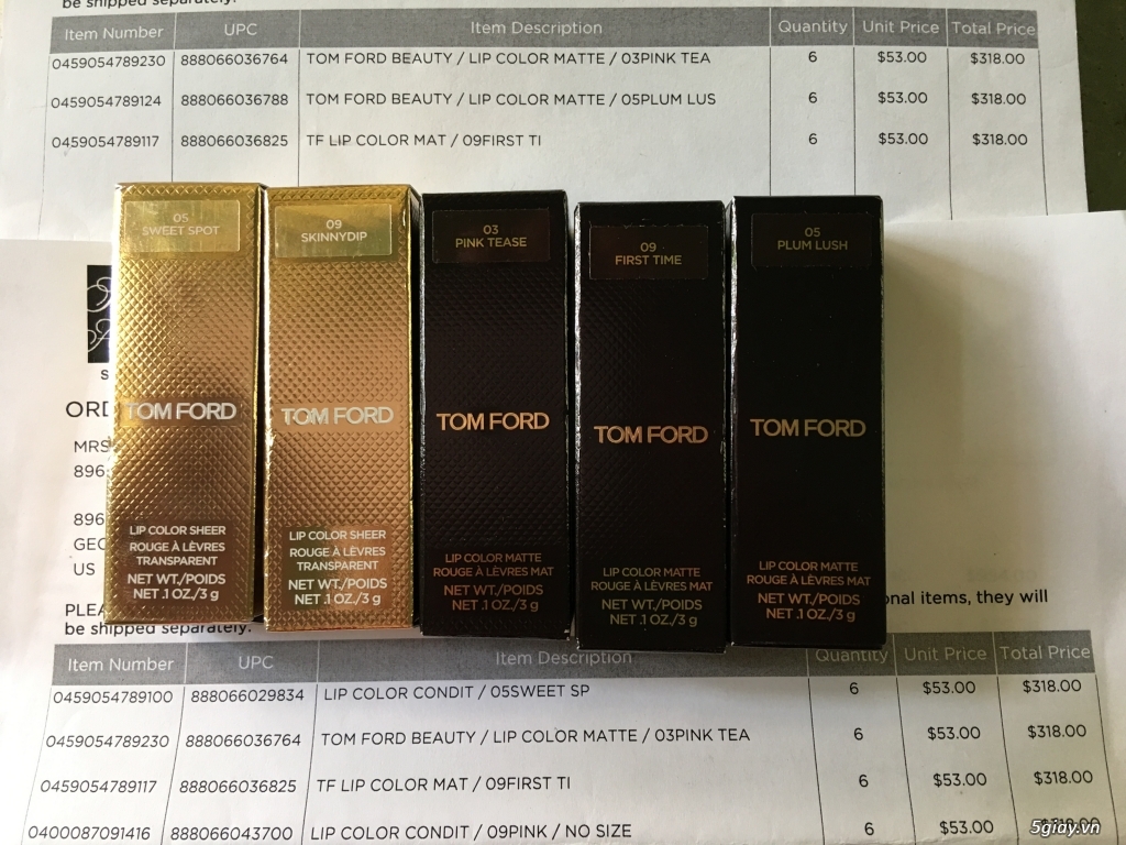 Lip Color Tom Ford Matte And Sheer Nhập Trực Tiếp Từ Usa 100% Có Bill Kèm  Theo!! | 5Giay