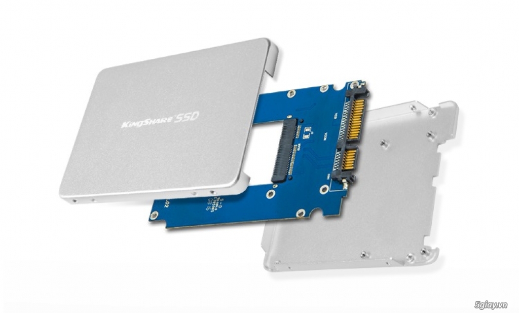 Adapter chuyển mSata/ M.2 NGFF SSD to 7mm 2.5 inch Sata III Kingshare - 5