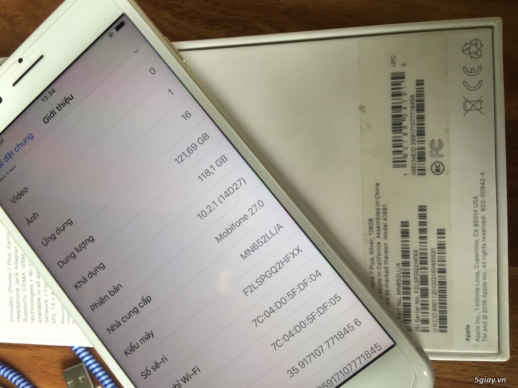 Iphone 7 plus 128GB màu Silver mới 99% hàng Mỹ - 1