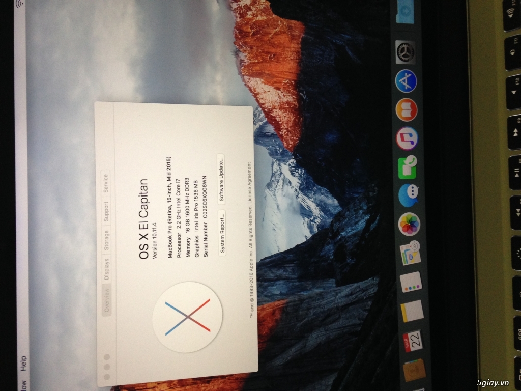 Mac pro retina 2015 i7 2.2ghz - 1