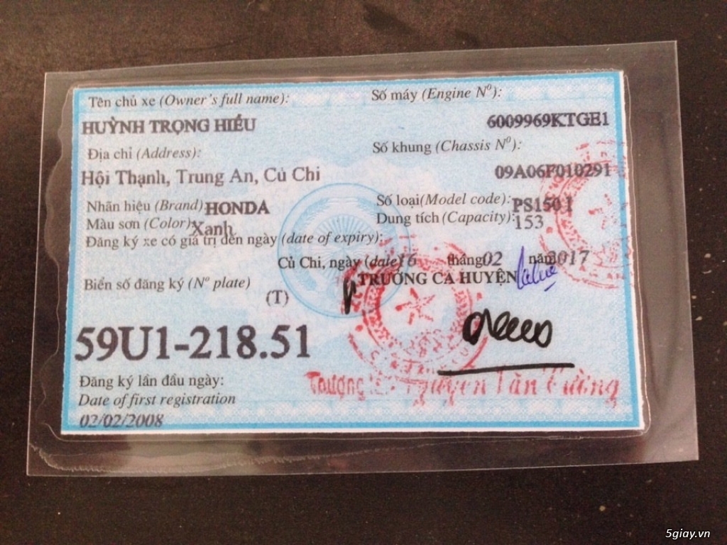 CẦN TIỀN BÁN GẤP XE PS MÀU XANH, CHÍNH CHỦ, ĐỜI 2008, BIỂN SỐ TP - 1