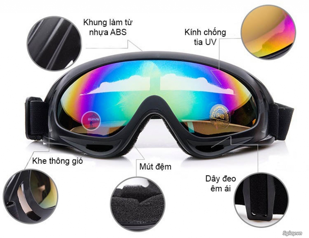 Kính bubble cho nón 3/4, kính Oakley, X400, đồ bảo hộ cho dân phượt - 5