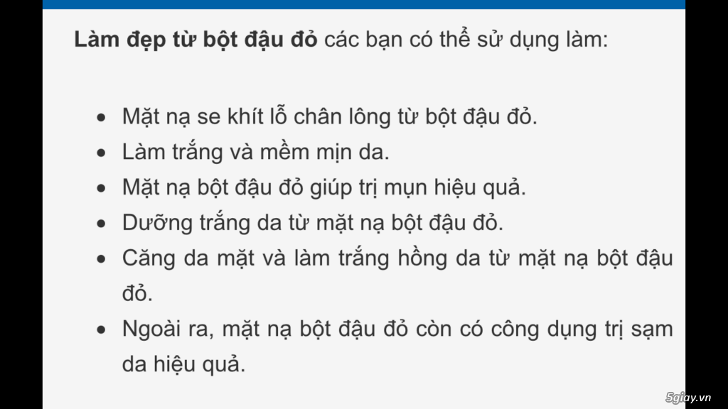 Bột đậu đỏ nguyên chất.